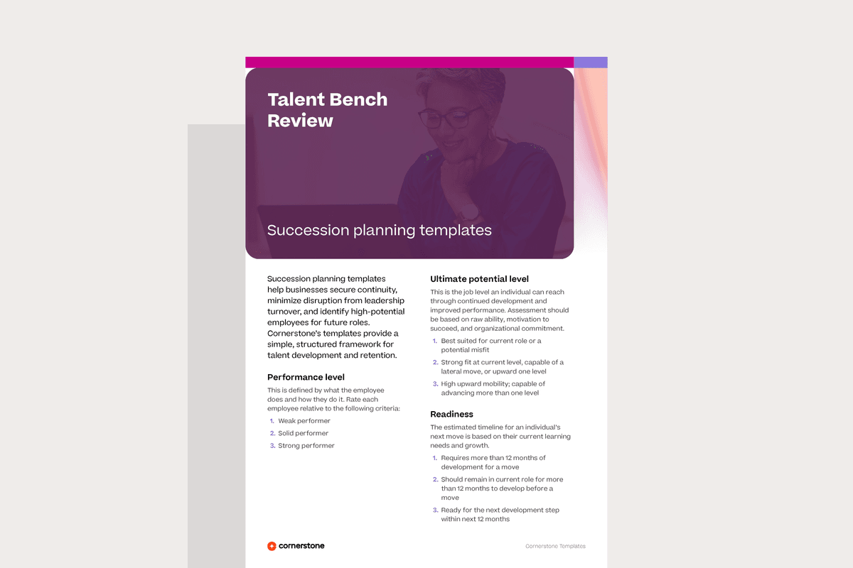 Succession planning templates