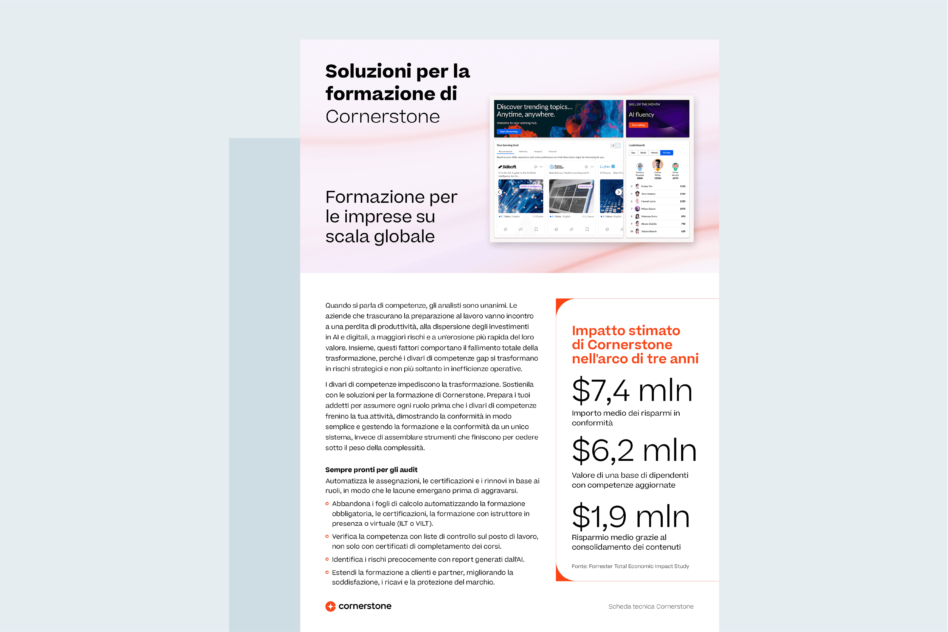 Soluzioni per la formazione di Cornerstone